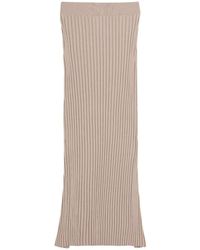 Tod's - Ribbed-Knit Midi Skirt - Lyst