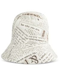 Engineered Garments - Newspaper-Print Canvas Bucket Hat - Lyst