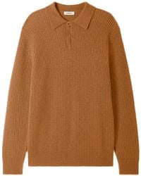 Sandro - Ribbed Wool Polo Shirt - Lyst