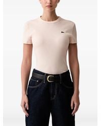 Lacoste - Ribbed Logo-Patch T-Shirt - Lyst