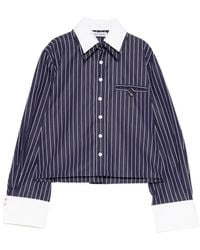 Dice Kayek - Pinstriped Contrast-Collar Shirt - Lyst