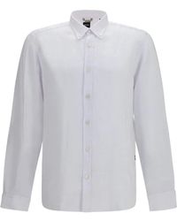 BOSS - Camisa De Lino Con Botones - Lyst