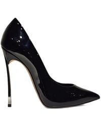 Casadei - Pointed Metal Heeled Pumps - Lyst