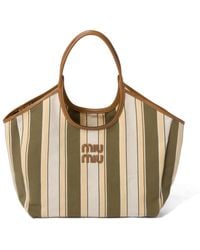 Miu Miu - Ivy Striped Tote Bag - Lyst