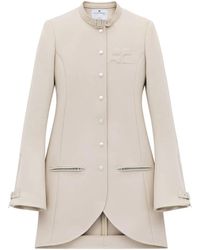 Courreges - Ellipse Twill Asymmetric Coat - Lyst