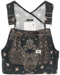 R13 - Top Corto Con Estampado De Cachemira - Lyst