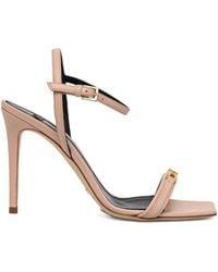 Elisabetta Franchi - Logo-Plaque Stiletto Sandals - Lyst
