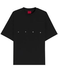 HUGO - Oversize-Fit Cotton T-Shirt With Bold Printed Logo - Lyst