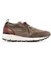 SCAROSSO - Knitted-upper Leather Sneakers - Lyst