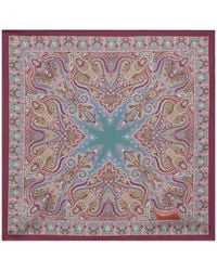 Etro - Silk Pocket Square With Floral Paisley Motif - Lyst