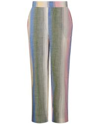 Ma Poésie - Striped Straight-Leg Trousers - Lyst