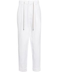 N.Peal Cashmere - Drawstring Linen Trousers - Lyst