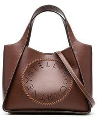 Stella McCartney - Logo-perforated panelled tote bag - Lyst