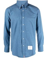 Thom Browne - Logo-patch Denim Shirt - Lyst
