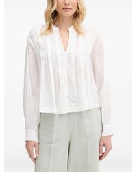 Benetton - Pleated Long-Sleeve Blouse - Lyst