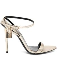 Tom Ford - 105 mm Vorhängeschloss-Ledersandalen - Lyst