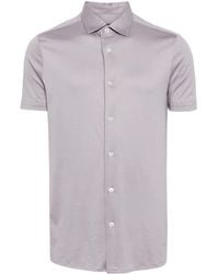 Emporio Armani - Short-sleeve Lyocell-cotton Shirt - Lyst