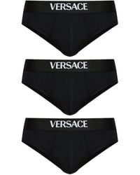 Versace - Logo-Waistband Briefs (Pack Of Three) - Lyst