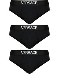 Versace - Lot De Trois Slips À Bande Logo - Lyst