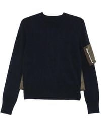 Sacai - Maglione Con Inserti A Contrasto - Lyst