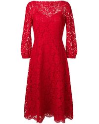 Valentino Kleid mit Brokatmuster - Rot