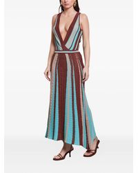 Akep - Striped Knitted Maxi Day Dress - Lyst