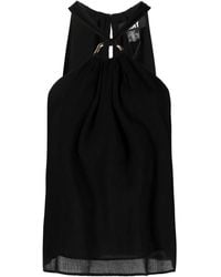 DKNY - Halterneck Georgette Blouse - Lyst