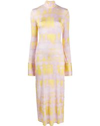 Ellery - Tie-Dye Print Side Buttoned Dress - Lyst