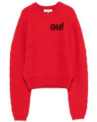 Chloé - Logo Long-Sleeved Sweater - Lyst