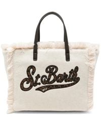 MC2 Saint Barth - Sac Cabas À Imprimé Léopard Et À Franges - Lyst