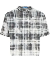KARL LAGERFELD - Checked Mesh T-Shirt - Lyst