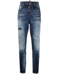 DSquared² - Skinny-Jeans mit Farbklecks-Print - Lyst