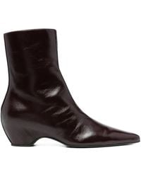 KHAITE - 30Mm Sybil Leather Ankle Boots - Lyst