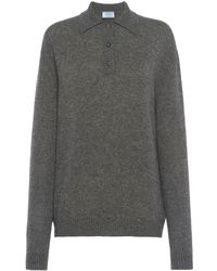 Prada - Knitted Cashmere Polo Shirt - Lyst