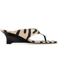 Stuart Weitzman - Zebra-Print Wedge Sandals - Lyst