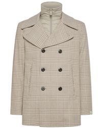 Peuterey - Cappotto Doppiopetto A Quadri - Lyst