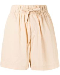 Tekla - Poplin Drawstring Pajama Shorts - Lyst