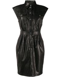 Pinko Blousejurk Van Imitatieleer - Zwart