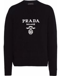 Prada - Suéter de mezcla de lana negra - Lyst