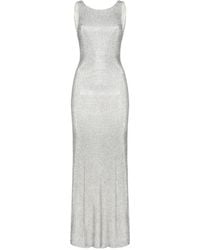 Twentyfourhaitch - Helios Maxi-Jurk Verfraaid Met Kristallen - Lyst