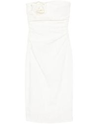 BERNADETTE - Vera Flower-Brooch Strapless Midi Dress - Lyst