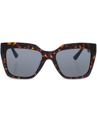 Versace - Tortoiseshell-Effect Geometric-Frame Sunglasses - Lyst