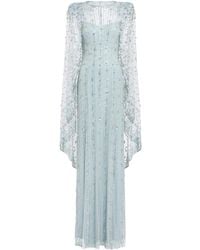 Jenny Packham - Blaize Sequin-Embellished Cape Maxi Dress - Lyst