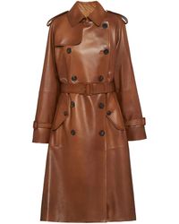 Prada - Nappa Leather Trench Coat - Lyst
