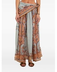 Zimmermann - Aster Silk Long Skirt - Lyst