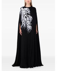 Dina Melwani - Feather-Print Maxi Dress - Lyst