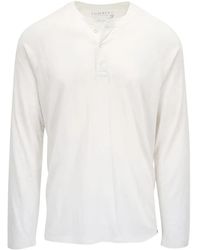 Faherty - Buttoned Long-Sleeve Henley T-Shirt - Lyst