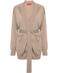 Wild Cashmere - Scarlet Open-Front Belted Cardigan - Lyst