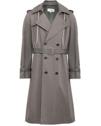 MM6 by Maison Margiela - Double-Breasted Hooded Trench Coat - Lyst