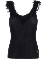 Roberto Cavalli - Ribbed Trimmed Tank Top - Lyst